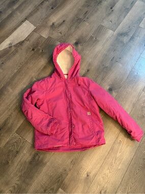 Carhartt Kids Hot Pink Hooded Jacket with Sherpa Lining